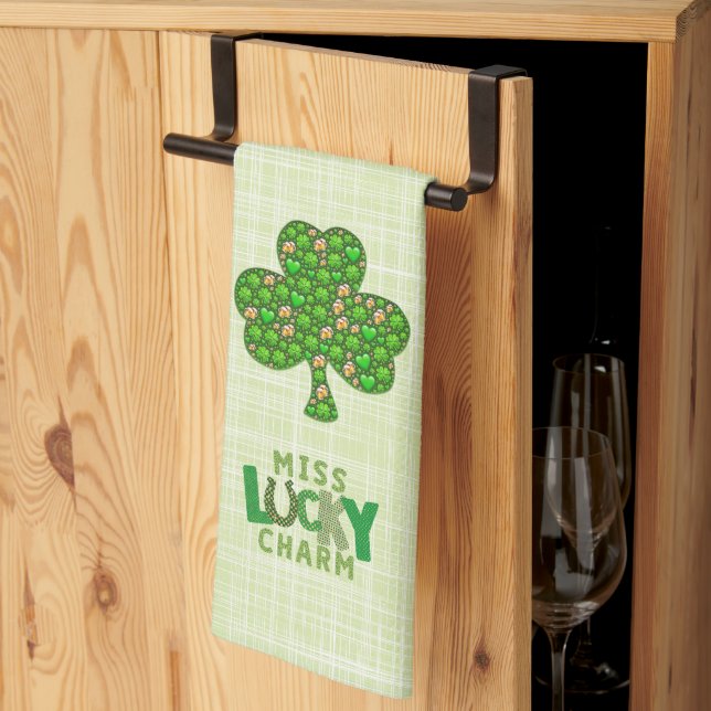 Linge De Cuisine Miss Lucky Charm Shamrock St. Patrick's Day (Pliage en tiers)
