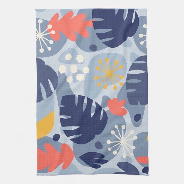 Linge De Cuisine Mod Feuille Monstera Abstrait Hawaiien Tropical -B (Vertical)