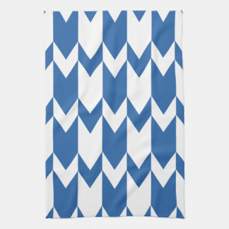 Linge De Cuisine Modèle bleu-foncé et blanc de Chevron