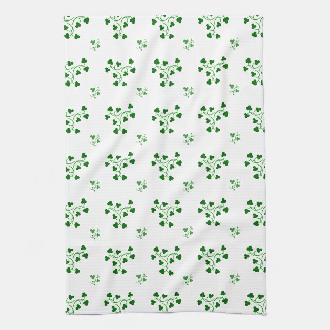 Linge De Cuisine Modèle de cercles de trèfles verts (Vertical)