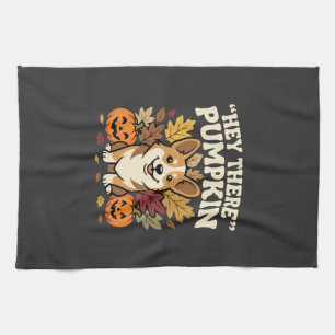Linge De Cuisine Modèle de Corgi Halloween Hey There Pumpkin