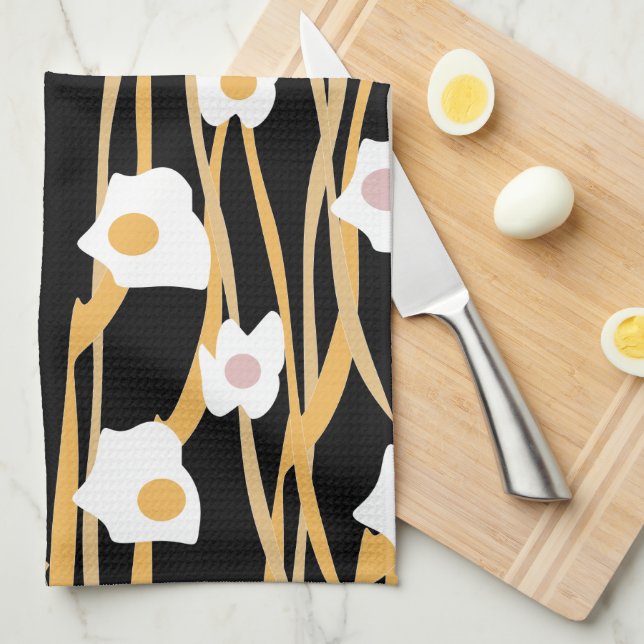 Linge De Cuisine Modèle de dîner aux œufs et nouilles  (Quart Plié)