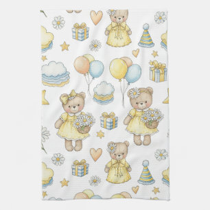 Linge De Cuisine Modèle de jardin aux marguerites avec ours en pelu