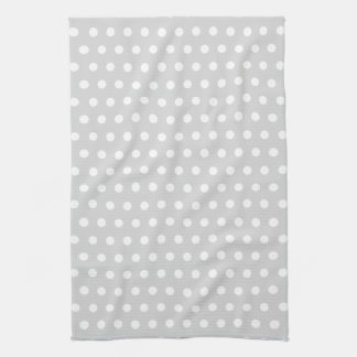 Linge De Cuisine Modèle de point gris-clair et blanc de polka
