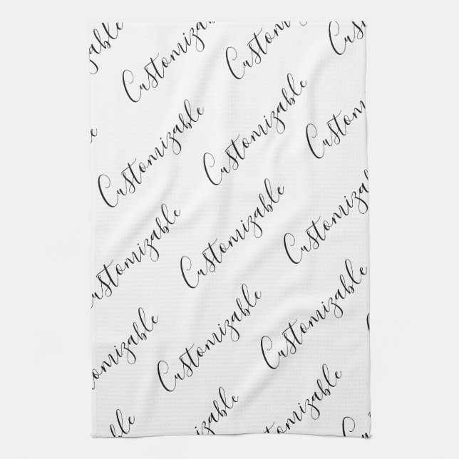 Linge De Cuisine Modèle de texte de script moderne éditable | Noir  (Vertical)