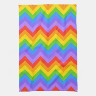 Linge De Cuisine Modèle de zigzag d'arc-en-ciel