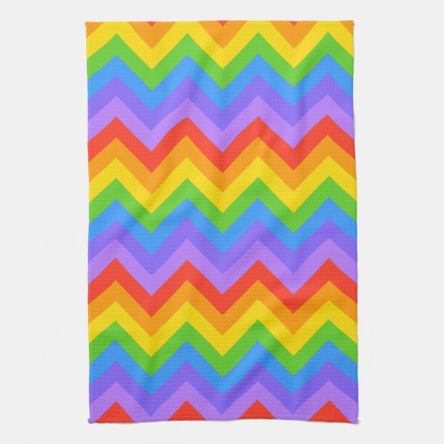 Linge De Cuisine Modèle de zigzag d'arc-en-ciel (Vertical)
