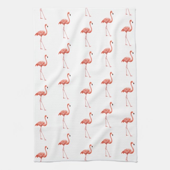 Linge De Cuisine Modèle Flamingo rose féminin (Vertical)