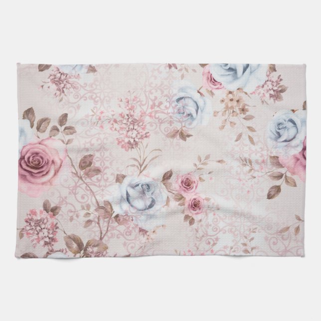 Linge De Cuisine Modèle floral (Horizontal)