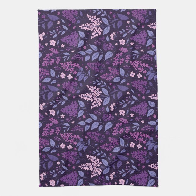Linge De Cuisine Modèle floral Lilac dynamique (Vertical)