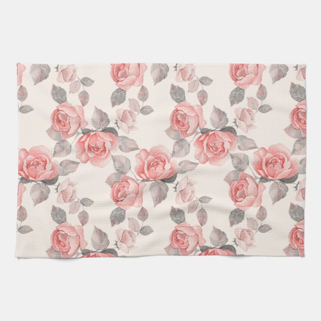 Linge De Cuisine Modèle floral romantique 8 (Horizontal)