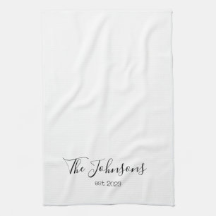 Linge De Cuisine Modèle minimaliste de nom de famille moderne perso