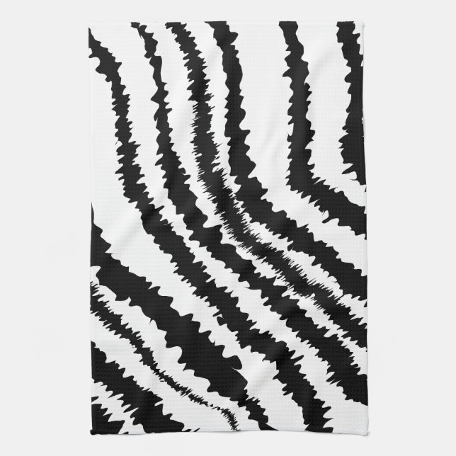 Linge De Cuisine Modèle noir d'impression de zèbre (Vertical)
