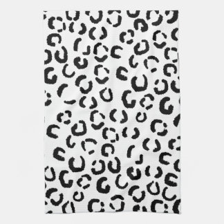 Linge De Cuisine Modèle noir et blanc d'empreinte de léopard
