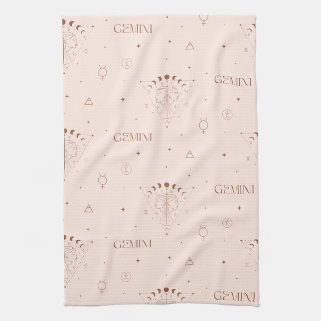 Linge De Cuisine Modèle sans couture Gemini Zodiaque – Jumeau Céles (Vertical)