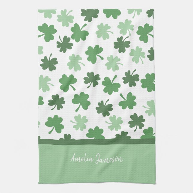 Linge De Cuisine Modèles de trèfle vert pour la Saint-Patrick (Vertical)