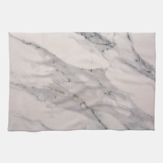 Linge De Cuisine Modern black gray pink marble pattern  (Horizontal)