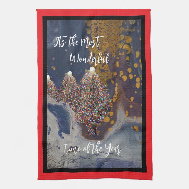 Linge De Cuisine Modern Lit Christmas Tree Design (Vertical)