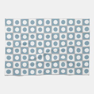 Linge De Cuisine Moderne Abstrait Sarcelle & Blanc