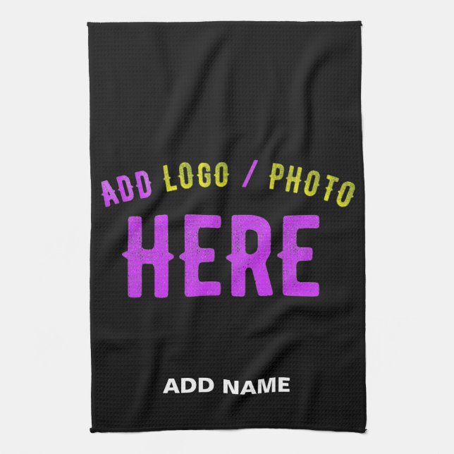 LINGE DE CUISINE MODERNE ET MODERNE PERSONNALISABLE NOIR VÉRIFIÉ (Vertical)