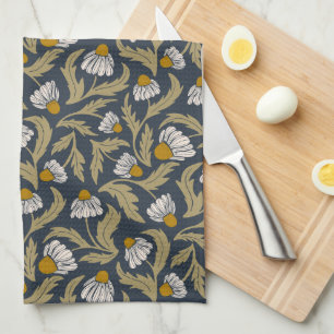 Linge De Cuisine Moderne fleur de coneflower bleu marine botanique