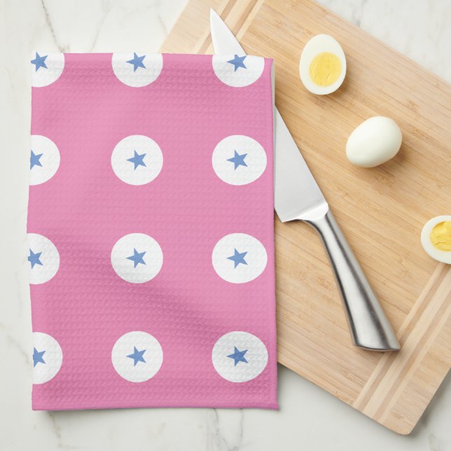 Linge De Cuisine Moderne Funky Blue Star Changeable Arrière - plan (Quart Plié)