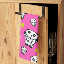 Moderne Mignon Kawaii Panda Cœurs Roses