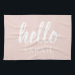 Linge De Cuisine Moderne Minimal Pastel Rose Bonjour Et Vous Nom<br><div class="desc">Moderne Minimal Pastel Rose Bonjour Et Vous Nom</div>
