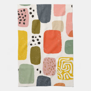 Linge De Cuisine Moderne motif abstrait bohème aquarelle Coloré