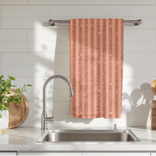 Linge De Cuisine Moderne rayures verticales orange mangue pailletée