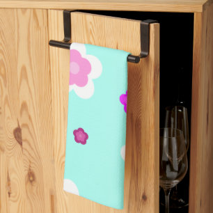 Linge De Cuisine Moderne Spring aqua dégradé de la flore violette m