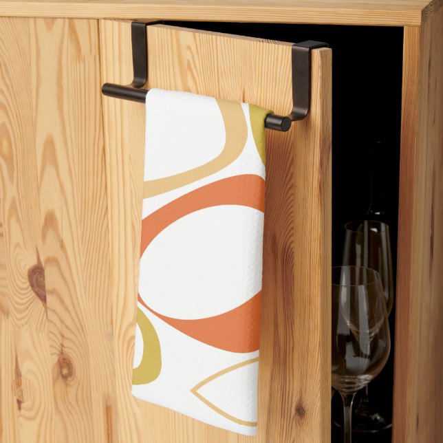 Linge De Cuisine Moderne Style Orange Jaune Abstrait Motif (Pliage en tiers)