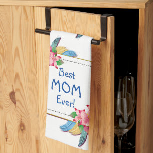 Linge De Cuisine Modifier le texte Ajouter le nom Boho Flower Feath