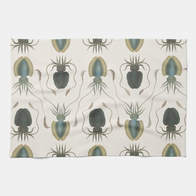 Linge De Cuisine Mollusques d'astrolabe (vert) (Horizontal)