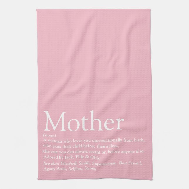 Linge De Cuisine Mom Mother Definition Quote Pink (Vertical)