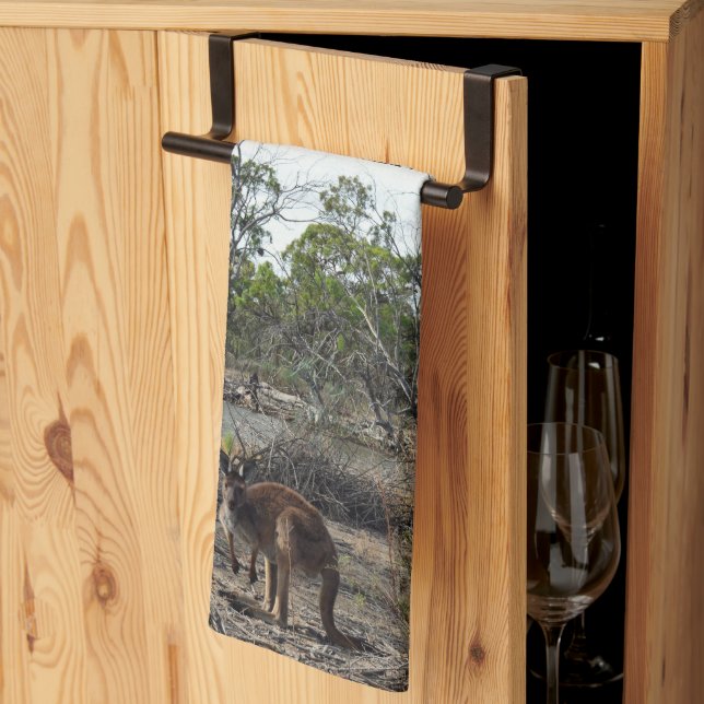 Linge De Cuisine Moment tranquille : Kangaroo australien à Billabon (Pliage en tiers)