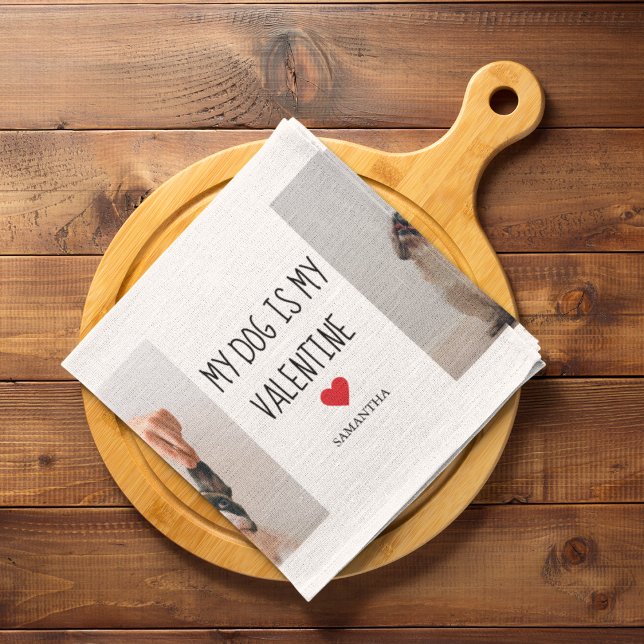 Linge De Cuisine Mon chien est ma Saint Valentin | Photos de deux c (Créateur téléchargé)