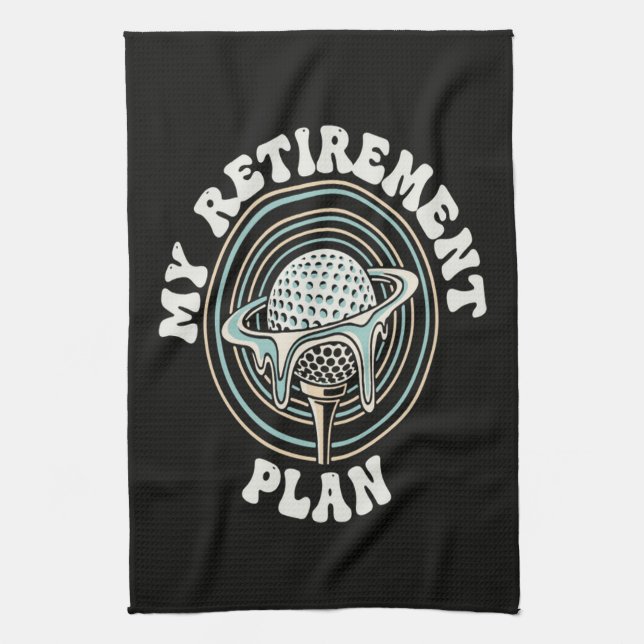 Linge De Cuisine Mon Plan De Retraite Golfe Retraité Golfeur (Vertical)