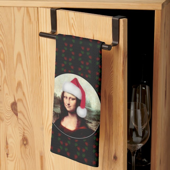 Linge De Cuisine Mona Lisa Chapeau de Père Noël Noël (Pliage en tiers)