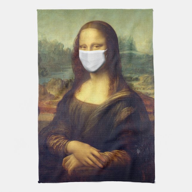 Linge De Cuisine Mona Lisa Via Corona Virus (Vertical)