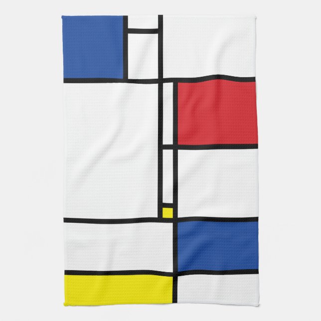 Linge De Cuisine Mondrial Minimaliste Géométrique De Stijl Art Mode (Vertical)