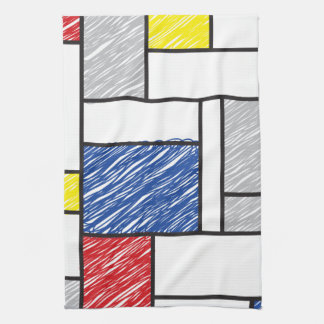 Linge De Cuisine Mondrian Gribouillages Minimaliste Art Moderne De