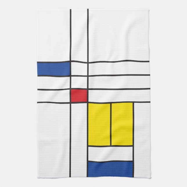 Linge De Cuisine Mondrian II Minimum De Stijl Modern Art Design (Vertical)