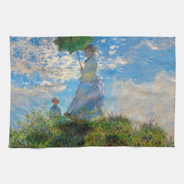Linge De Cuisine Monet Femme Parasol Impressionnisme (Horizontal)