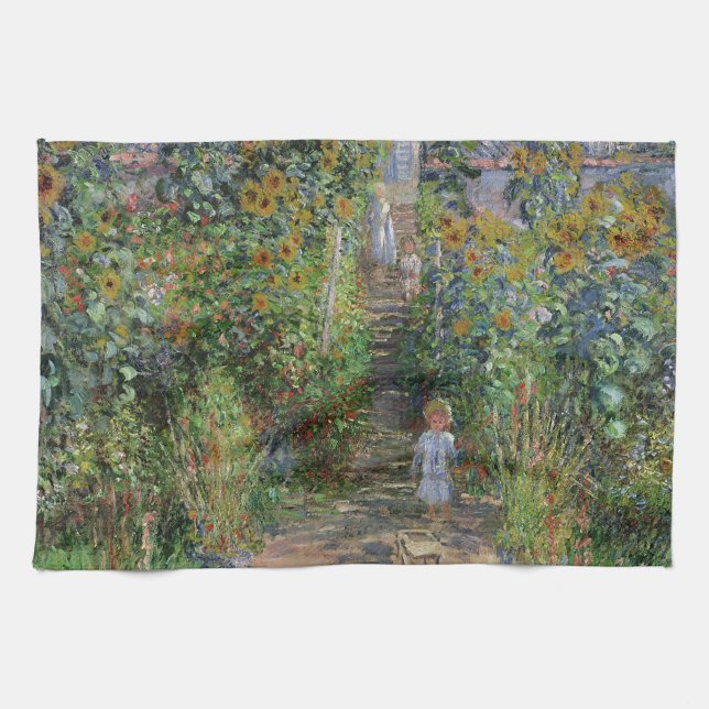 Linge De Cuisine Monet Garden Vetheuil Impressionim Peinture (Horizontal)