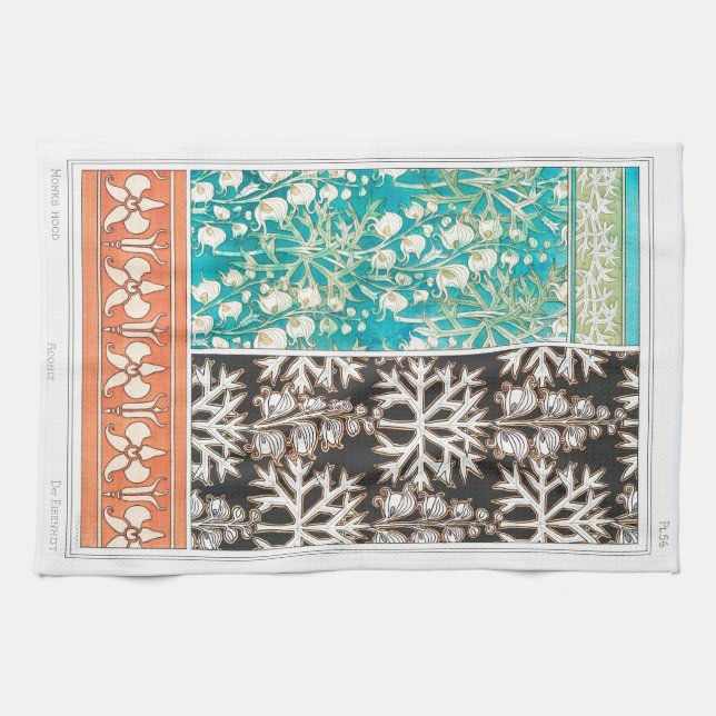 Linge De Cuisine Monkshood wolfsbane plante art nouveau verneuil (Horizontal)