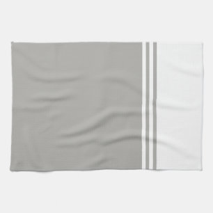 Linge De Cuisine Monochromatique moderne blanc et gris
