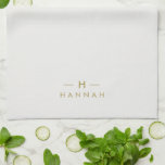 Linge De Cuisine Monogram or gray | Minimaliste Elegant Moderne<br><div class="desc">A simple stylish custom monogram design in a gold minimalable typographiy on an elegant minimum taupe gray background. The monogram initials and name can easily be personalized along with the feature line to make a design as unique as you are! Le parfait poison de l'accessoire pour un instant.</div>