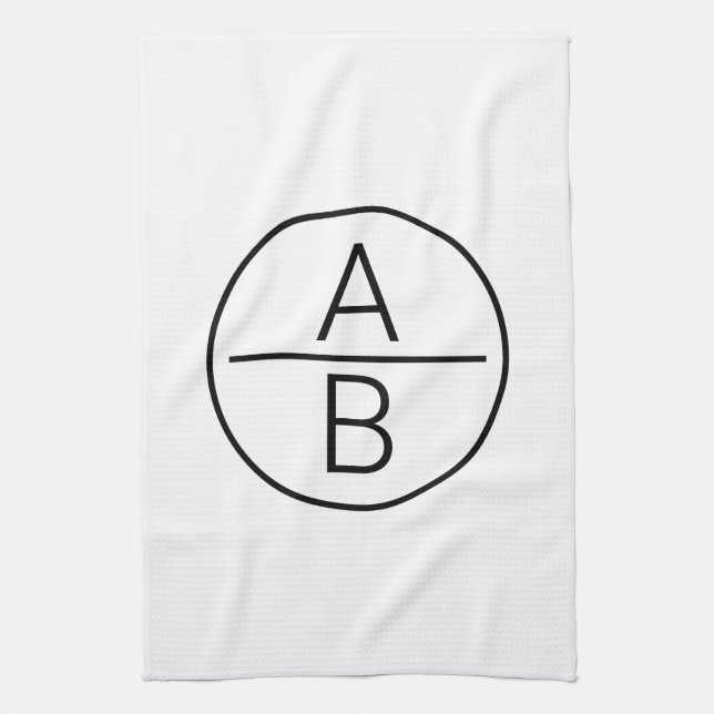 Linge De Cuisine Monogramme à deux initiales moderne (Vertical)