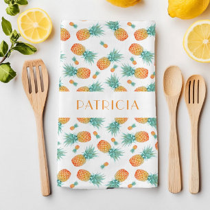 Linge De Cuisine Monogramme ananas Motif de fruits
